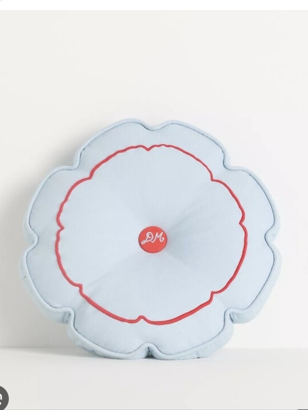 NWT Anthropologie Damson Madder Round Light Blue Pillow